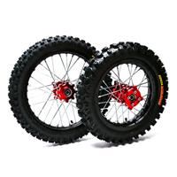 Pit Bike Red CNC Wheels Kenda Tyres SDG Hub 14 12
