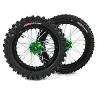 Pit Bike Green CNC Wheels Kenda Tyres SDG Hub 14 12