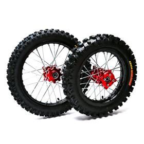 Pit Bike Red CNC Wheels Kenda Tyres SDG Hub 14 12