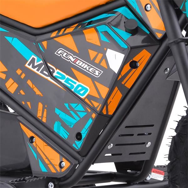 FunBikes MB250 250w 24v SLA Orange Electric Kids Mini Bike