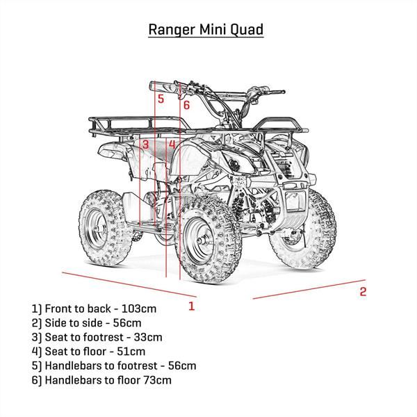 FunBikes Ranger 800w Blue Kids Electric Mini Quad Bike V2