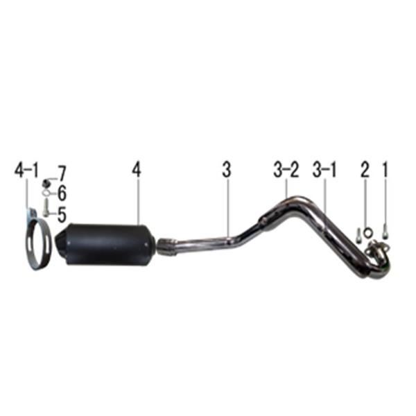 M2R 50R Front Exhaust Pipe