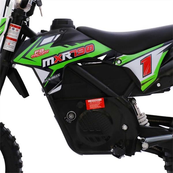 FunBikes MXR 790w Lithium Electric Motorbike 61cm Green/Black Kids Dirt Bike