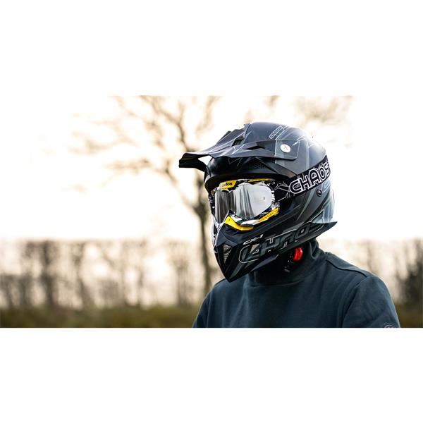 Chaos CX-1 Adult Motocross Crash Helmet Matt Black