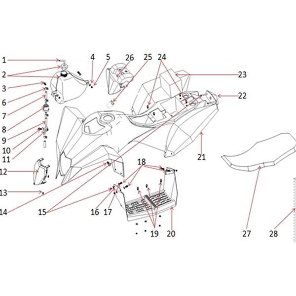 Funbikes T-Max Quad Bike Body Plastic