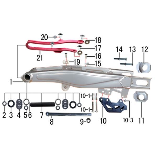 M2R M1 250cc Dirt Bike LHS Chain Adjuster