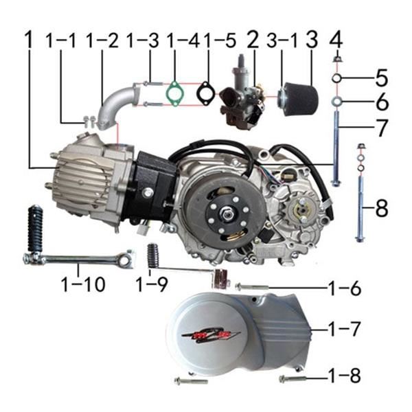 M2R KX110F Pit Bike Engine To Carb Manifold Gasket