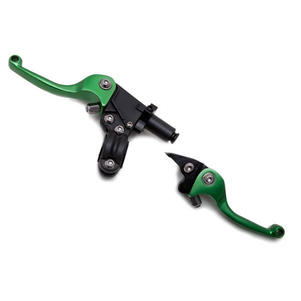 Pit Bike CNC Folding Levers Green