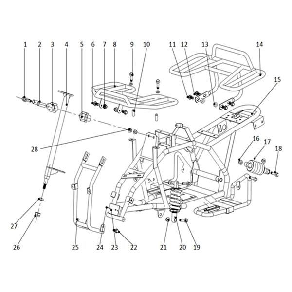 Funbikes Ranger 50cc Mini Quad V2 Blue Front Rack