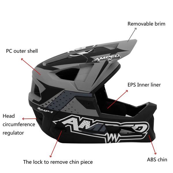 Amped AMP-1 Adult Motocross Crash Helmet Grey