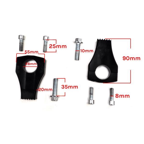 Pit Bike 28mm Fatbar Clamps Black