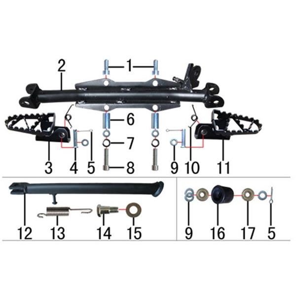 M2R KX110F Pit Bike Right Foot Peg