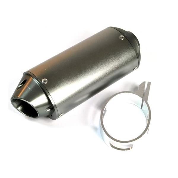 Pit Bike Grey CNC End Can 38mm Silencer