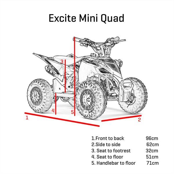 Excite 50cc Red Kids 2023 Premium Mini Quad Bike