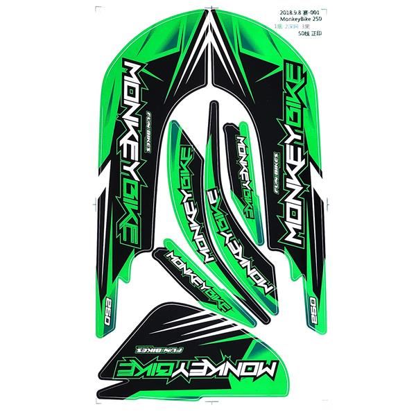 Monkey Bike Sticker Kit Green