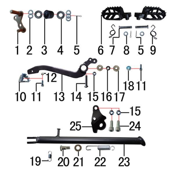Ten10 250R Dirt Bike Rear Brake Pedal