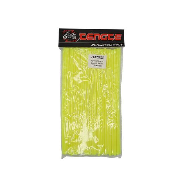 Pit Bike Spoke Wraps 72pcs Set 24cm Yellow