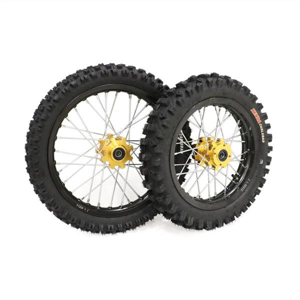 Pit Bike Gold CNC Wheels Kenda Tyres SDG Hub 14 12