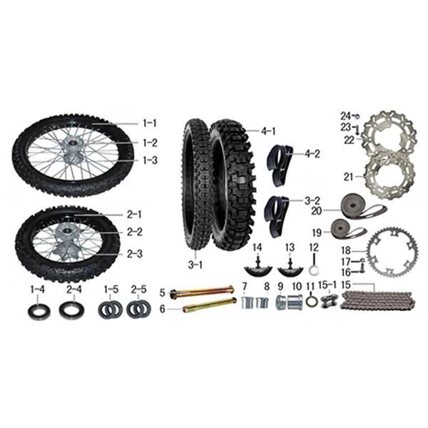 M2R J2 250cc Dirt Bike Complete 16 Rear Wheel