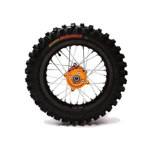Pit Bike Orange CNC Wheels Kenda Tyres SDG Hub 14 12