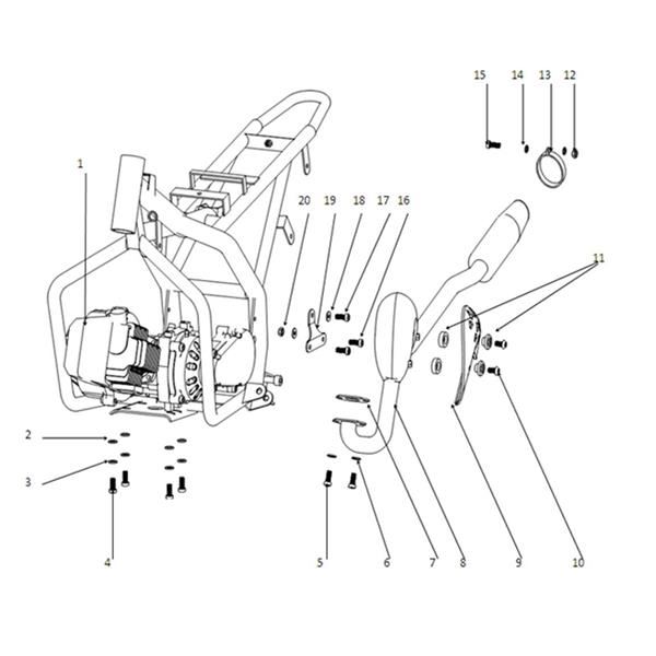 Funbikes Petrol MXR Dirt Bike Under Engine Bolt