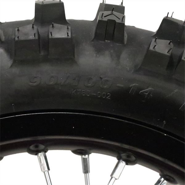 Pit Bike Red CNC Wheel Set with Kenda Tyres & SDG Hubs - 17''F / 14''R