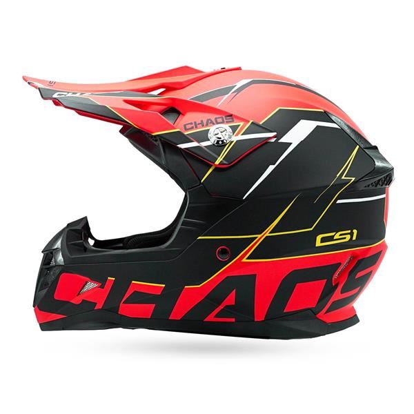 Chaos CS-1 Adult Motocross Crash Helmet Red
