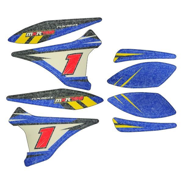 FunBikes MXR 790w Electric Dirt Bike Sticker Set Blue