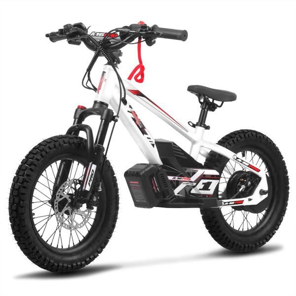 Amped A16 Pro 400w 36v 5ah Li White Kids Electric Balance Bike