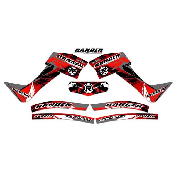 Funbikes Ranger Mini Quad Red 3M Sticker Kit