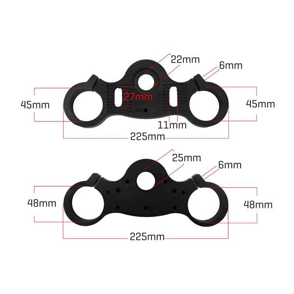 M2R KM KMX Series Pit Bike Black Fork Yokes