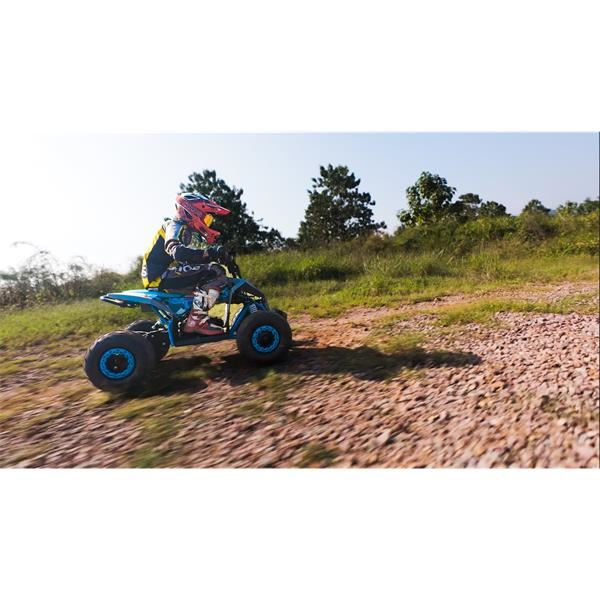 FunBikes T-Max Roughrider 2025 1100w 36v Nardo Grey/Blue Kids Midi Electric Quad Bike 35km/h