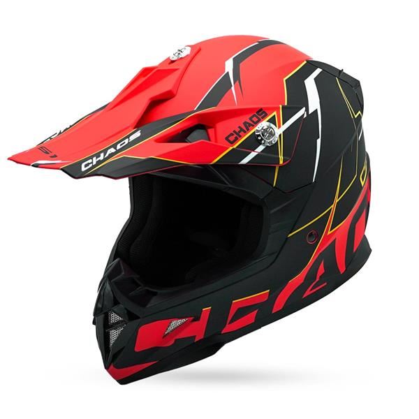 Chaos CS-1 Adult Motocross Crash Helmet Red