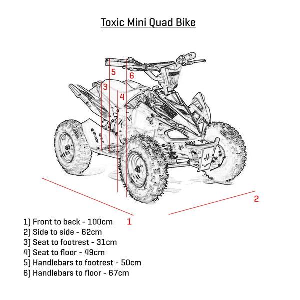 FunBikes Toxic 50cc Red Kids Petrol Mini Quad Bike