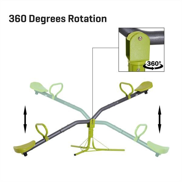 360 Rotating Kids Seesaw - Swivel Teeter Totter for Playground Fun