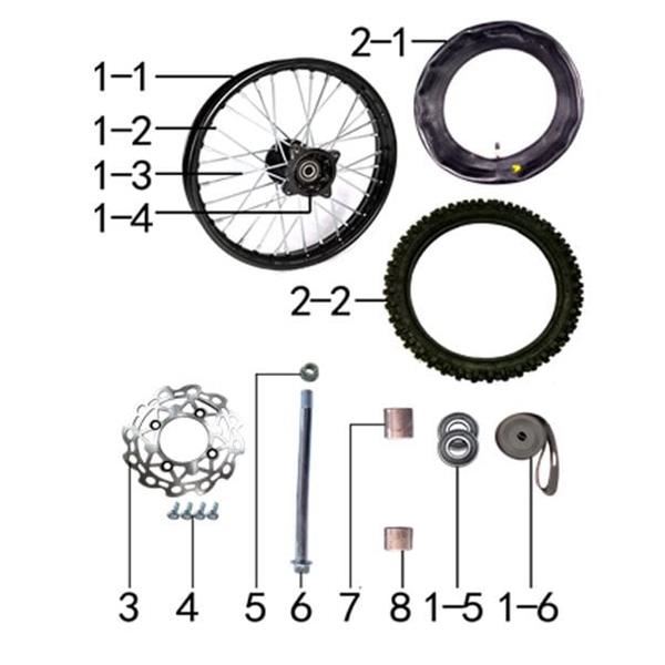 M2R KX110F Pit Bike 14 Front Wheel Rim