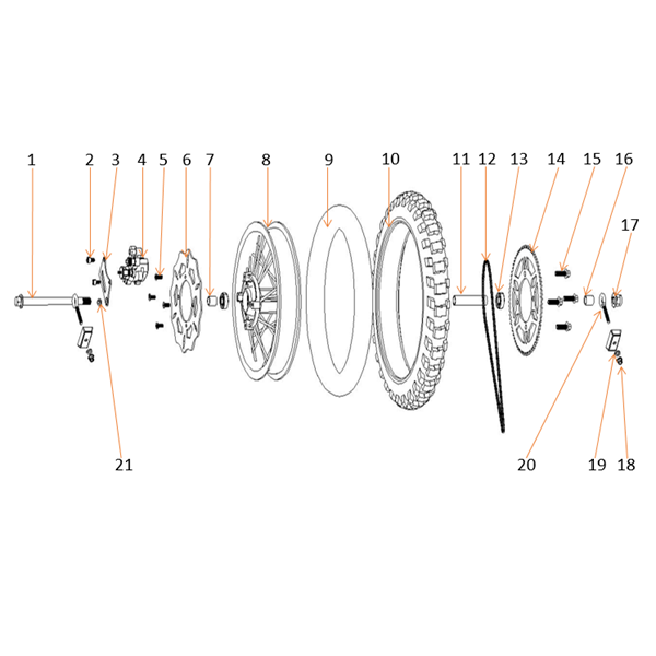 FunBikes MXR1500 Electric Dirt Bike Rear Wheel Rim