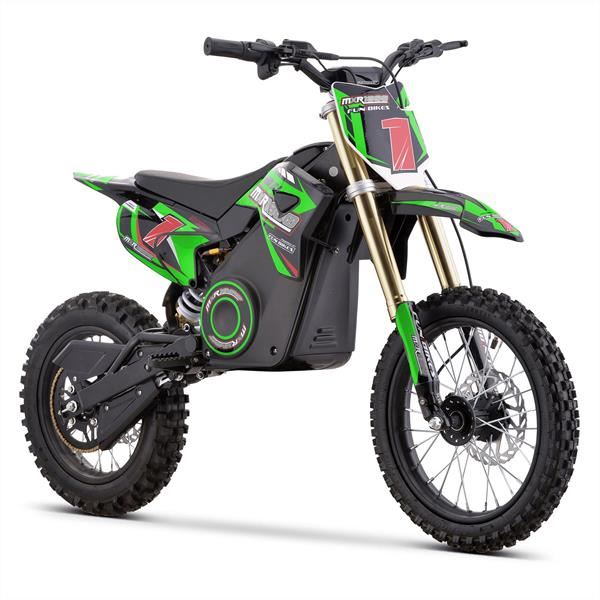 FunBikes MXR 1600w 48v Lithium Electric Motorbike 14/12 68cm Green Kids Dirt Bike