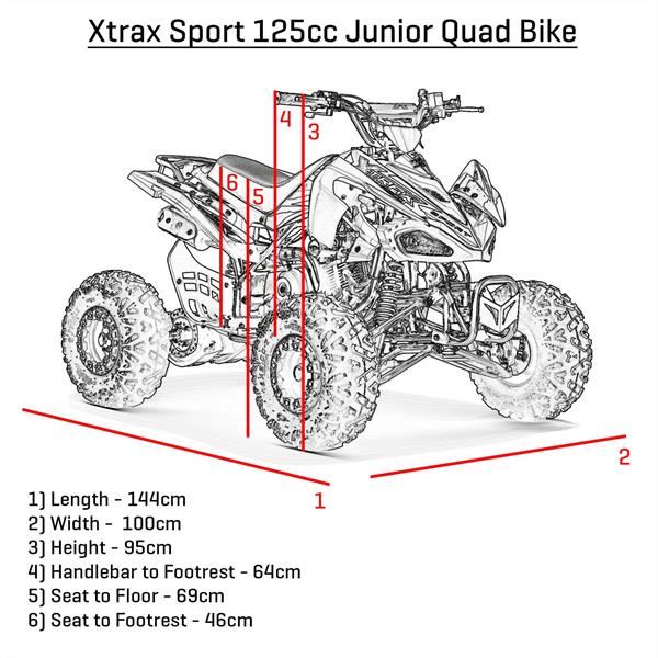 FunBikes Xtrax Sport 125cc Petrol Blue Junior Quad Bike