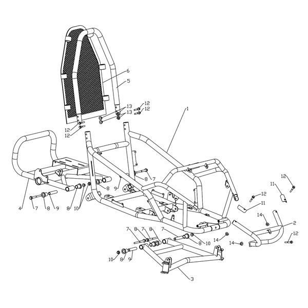 FunBikes FunKart Pro 98cc Petrol Go Kart Front Bumper to Frame Bracket