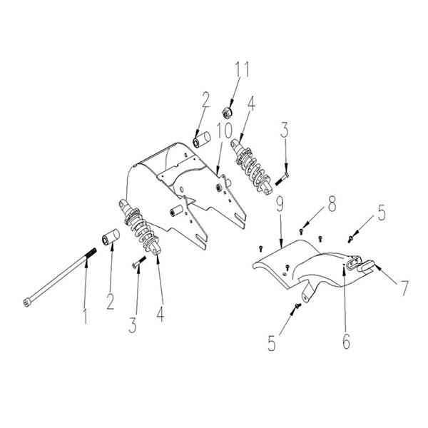 Chaos GT1600 Electric Scooter Rear Swingarm Axle Bolt
