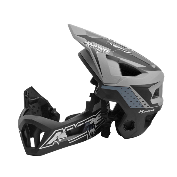 Amped AMP-1 Adult Motocross Crash Helmet Grey