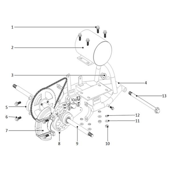 FunBikes Ranger 800w Mini Quad V2 Rear Axle
