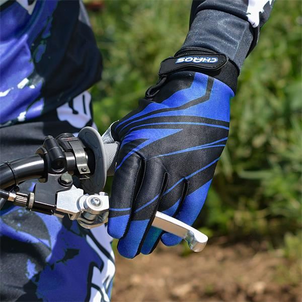 Chaos Kids Motorbike Quad Bike Gloves Blue