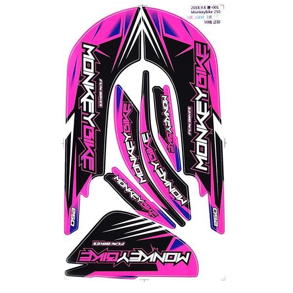 Monkey Bike Sticker Kit Pink