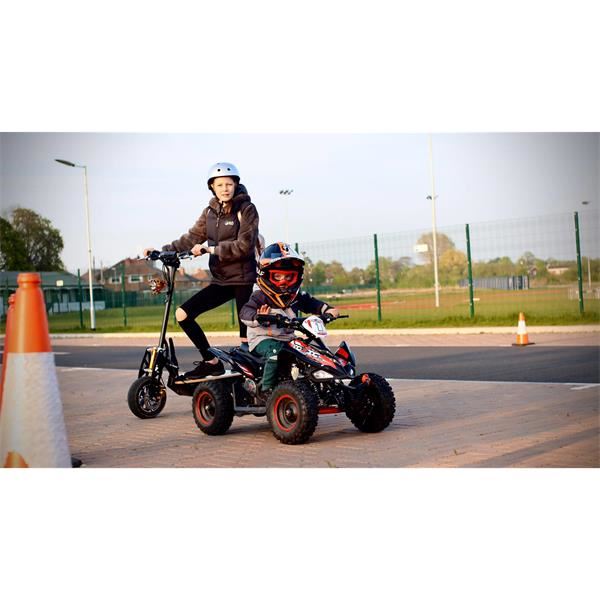 FunBikes Toxic 800w Black/Blue Kids Electric Mini Quad Bike V2