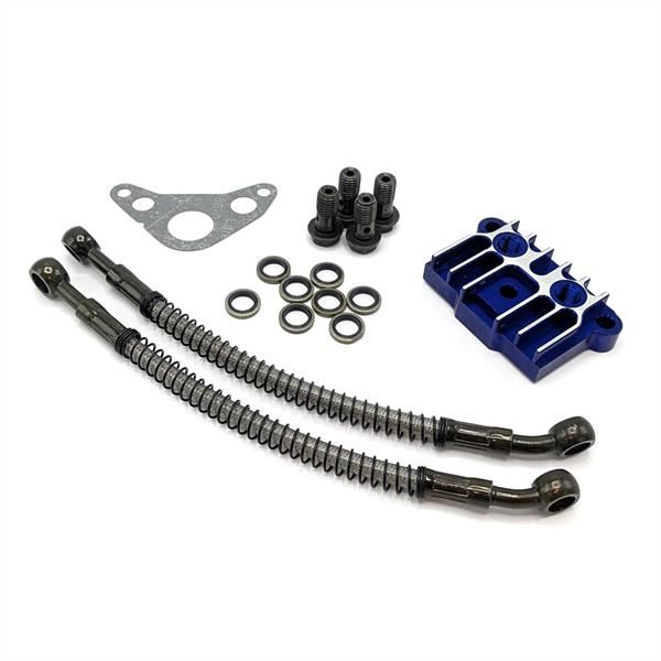 Pit Bike Oil Cooler Adapter Kit Blue
