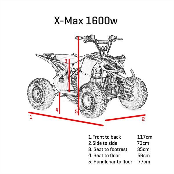 FunBikes X-Max Roughrider 1600w Lithium Electric Green Junior Quad Bike