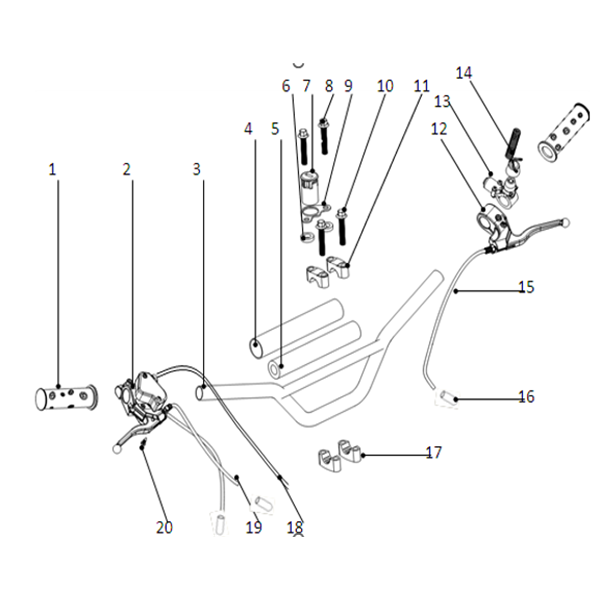 FunBikes Ranger 50cc Mini Quad V3 Front Brake Cable Set