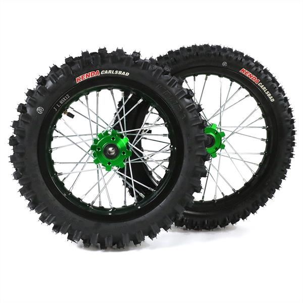 Pit Bike Green CNC Wheels Kenda Tyres SDG Hub 14 12